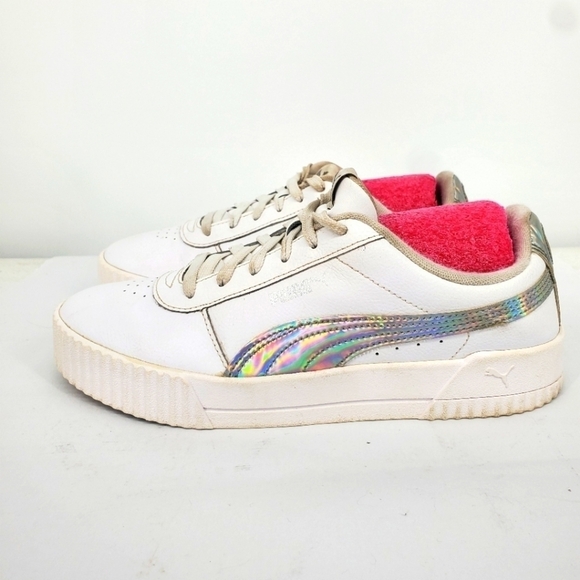 Puma Women Carina Iridescent Sneaker Size 9.5 Shoes White